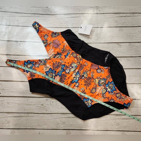 NWT Dolfin Swimwear Aqua Shape Drape Front Sweet Escape Panel and Black Size 18 - Picture 13 of 15